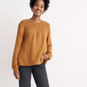 Madewell Smocked Swing Top